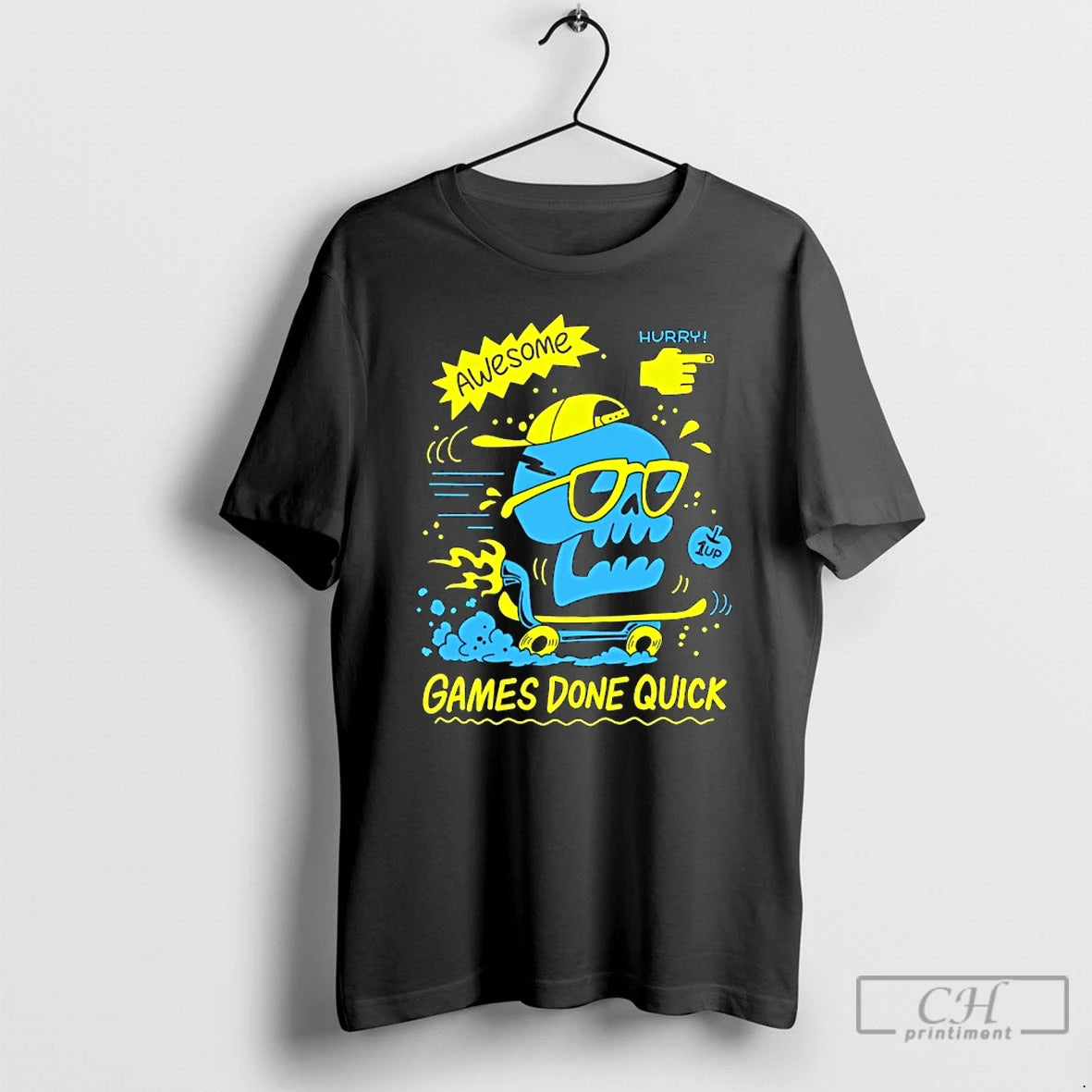 Classic Skull Awesome Hurry Games Done Quick T-Shirts, Hoodie, Sweatshirt | PopFlextees.com