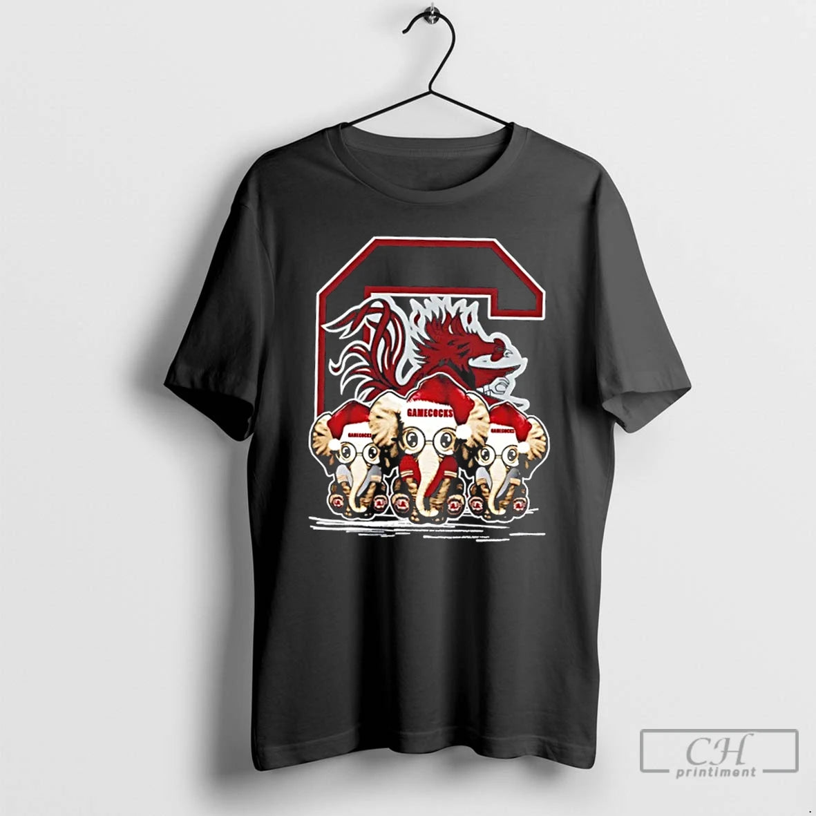 Classic South Carolina Gamecocks X Elephants Santa Hat Merry Christmas T-Shirts, Hoodie, Sweatshirt | PopFlextees.com