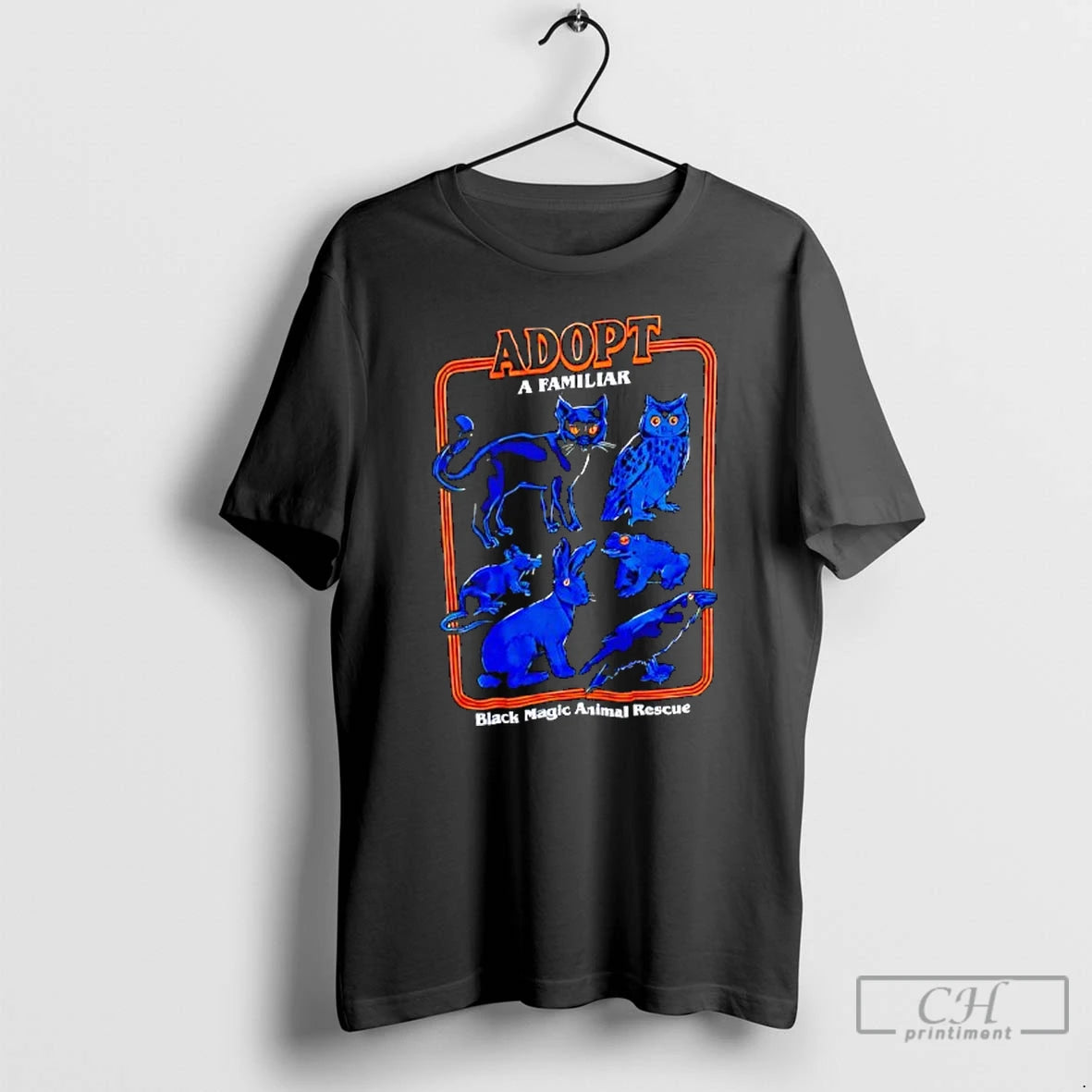 Classic Steven Rhodes Adopt A Familiar Black Magic Animal Rescue Graphic T-Shirts, Hoodie, Sweatshirt | PopFlextees.com