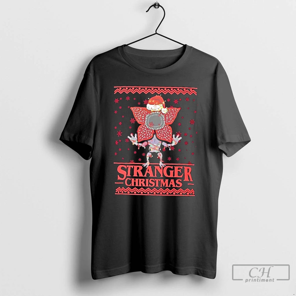 Classic Stranger Christmas Demogorgon Holiday Parody T-Shirts, Hoodie, Sweatshirt | PopFlextees.com