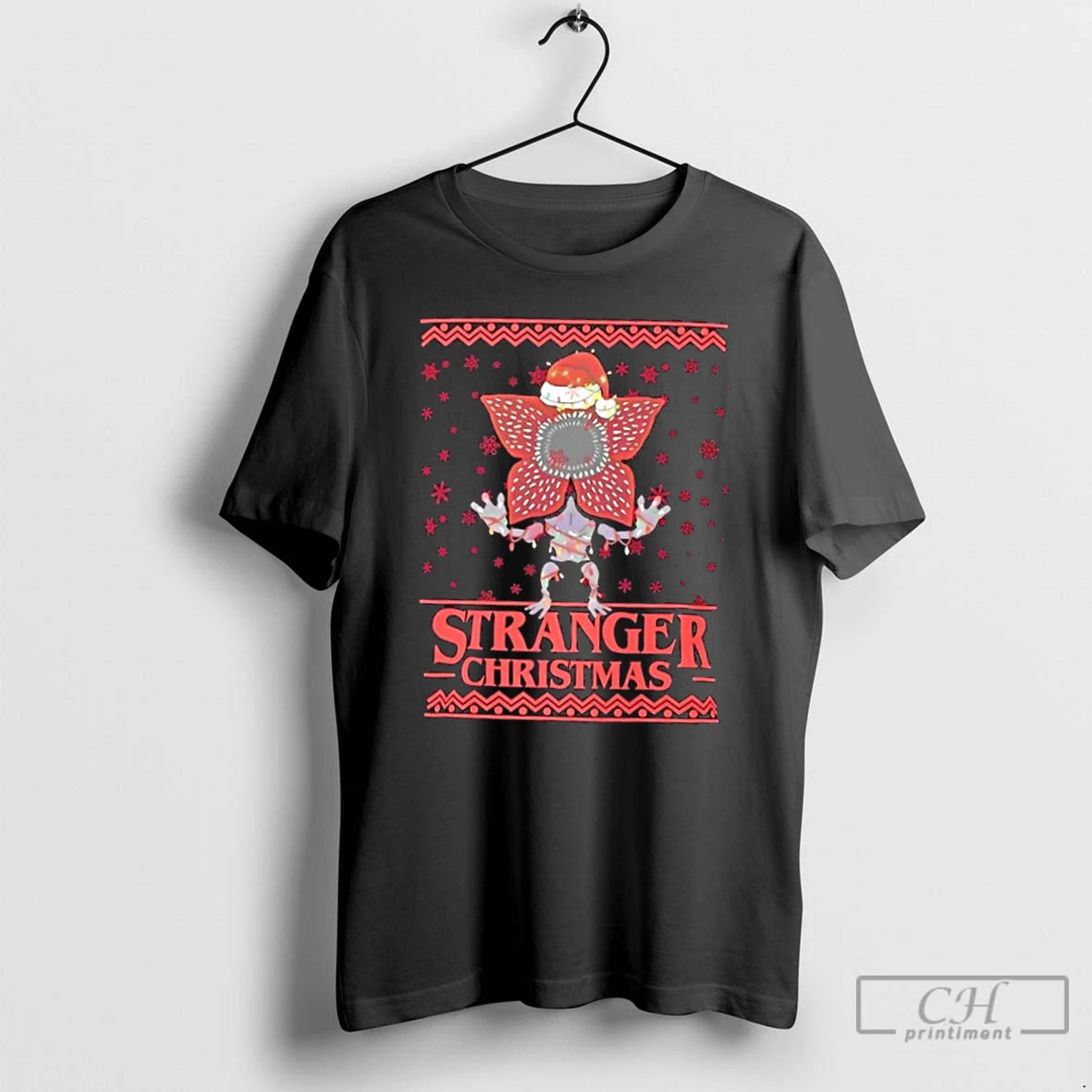 Classic Stranger Christmas Demogorgon Holiday Parody T-Shirts, Hoodie, Sweatshirt | PopFlextees.com