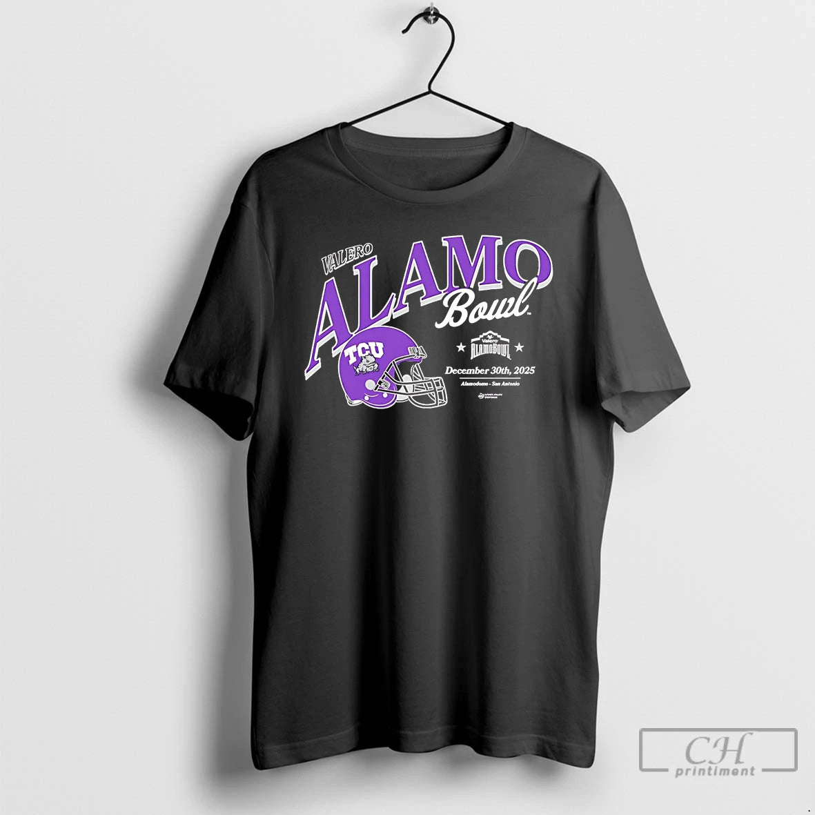 Classic Tcu Horned Frogs 2025 Valero Alamo Bowl Helmet T-Shirts, Hoodie, Sweatshirt | PopFlextees.com
