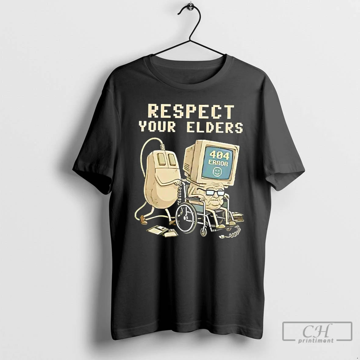 Classic Tech 404 Error Hilarious Respect Your Elders Retro T-Shirts, Hoodie, Sweatshirt | PopFlextees.com