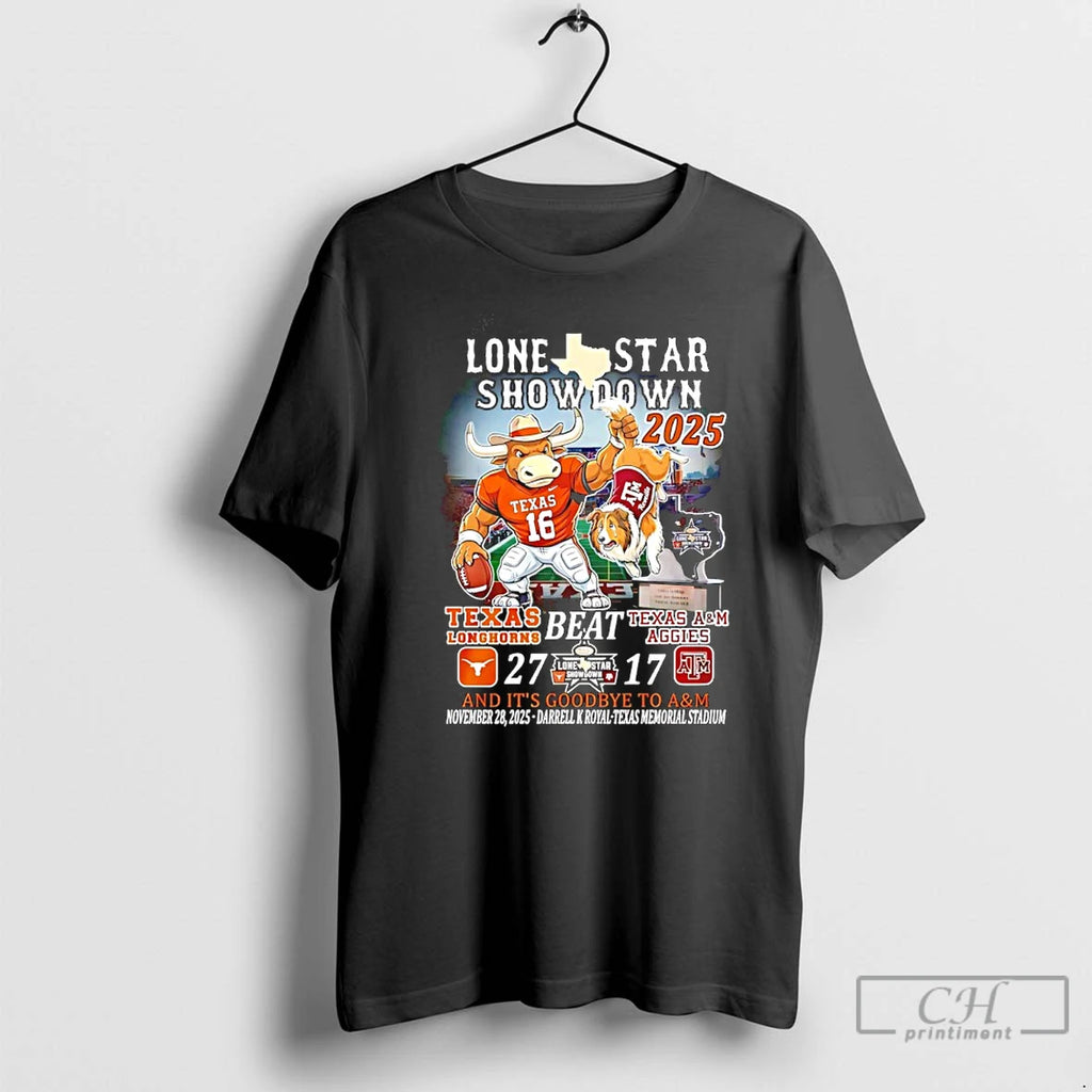 Classic Texas Longhorns Beat Texas Am Lone Star Showdown 2025 Mascot T-Shirts, Hoodie, Sweatshirt | PopFlextees.com