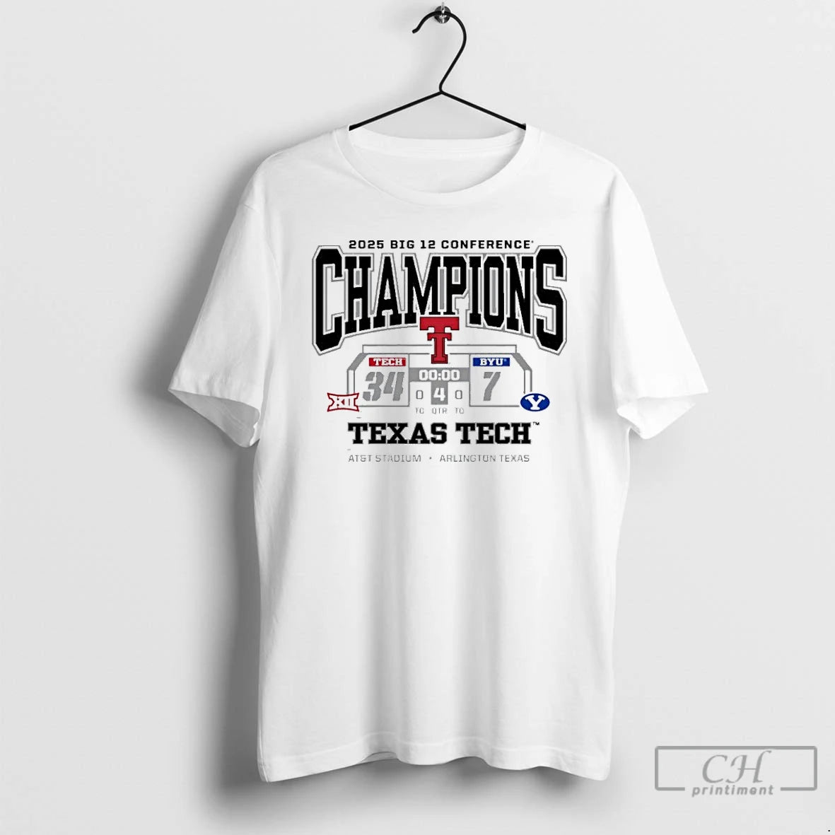Classic Texas Tech Big 12 Champs 37 7 Byu Score T-Shirts, Hoodie, Sweatshirt | PopFlextees.com
