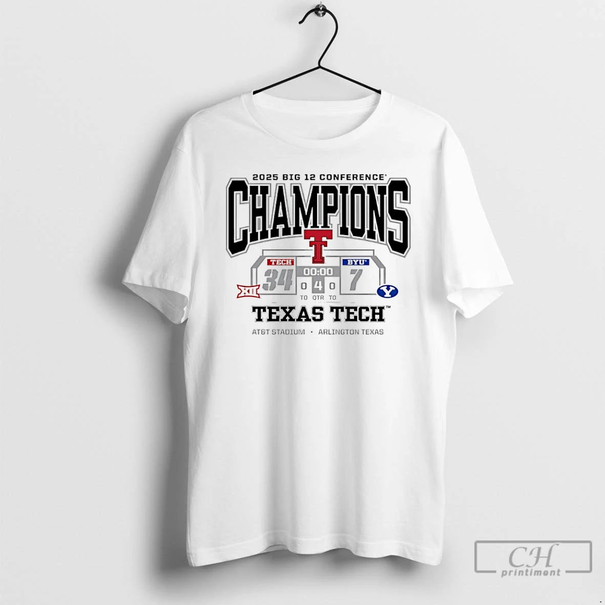 Classic Texas Tech Red Raiders 2025 Big 12 Conference Champions Score T-Shirts, Hoodie, Sweatshirt | PopFlextees.com
