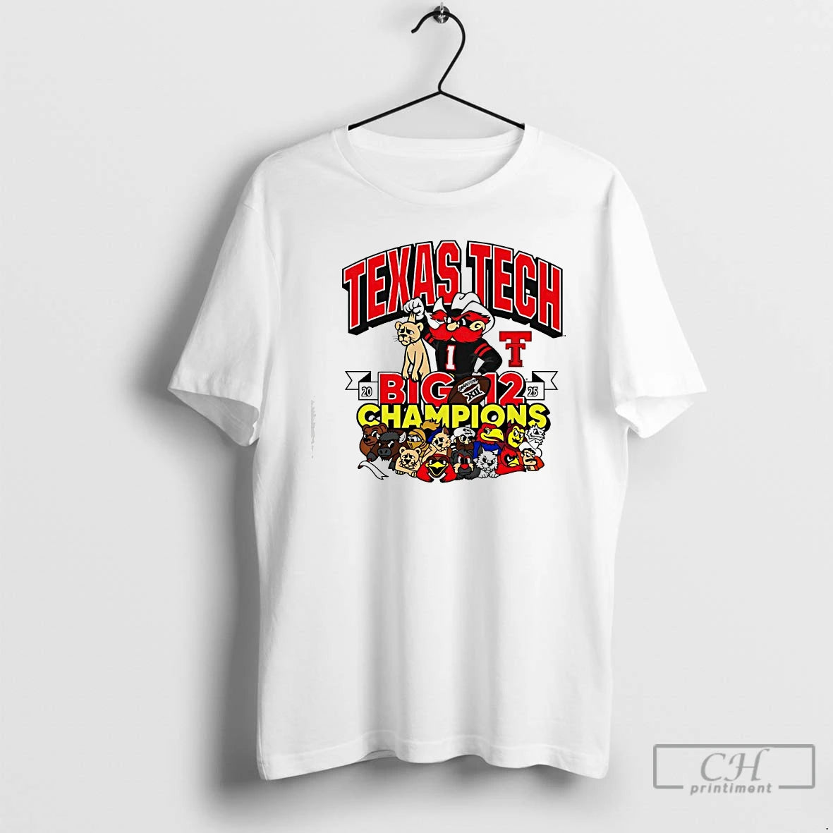 Classic Texas Tech Red Raiders Mascot Big 12 Conference Champions 2025 T-Shirts, Hoodie, Sweatshirt | PopFlextees.com