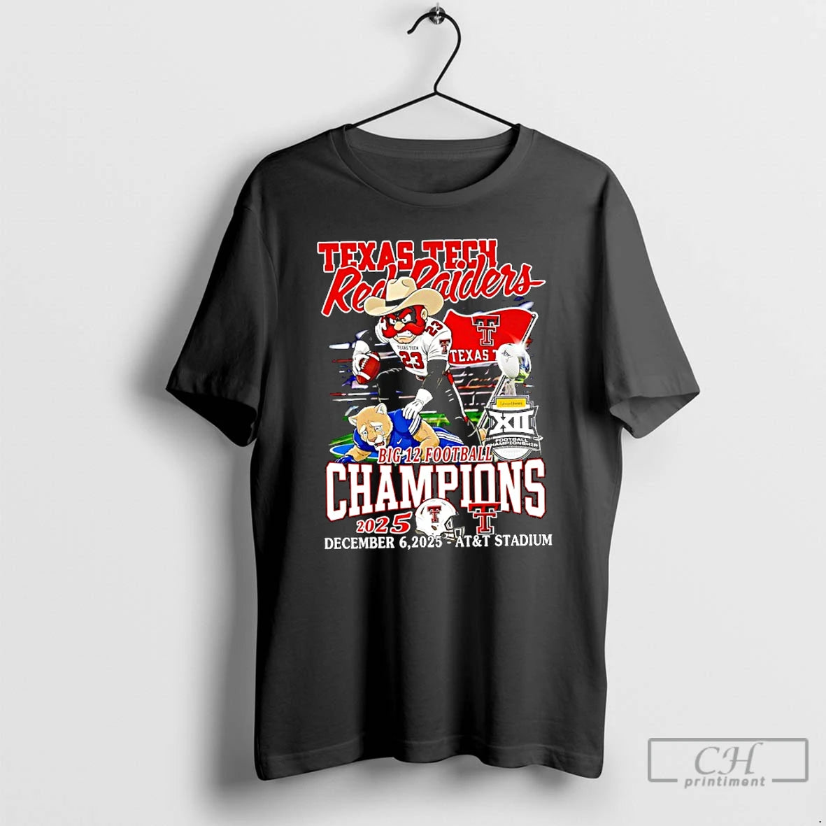 Classic Texas Tech Red Raiders Mascot Big 12 Football Champions 2025 T-Shirts, Hoodie, Sweatshirt | PopFlextees.com