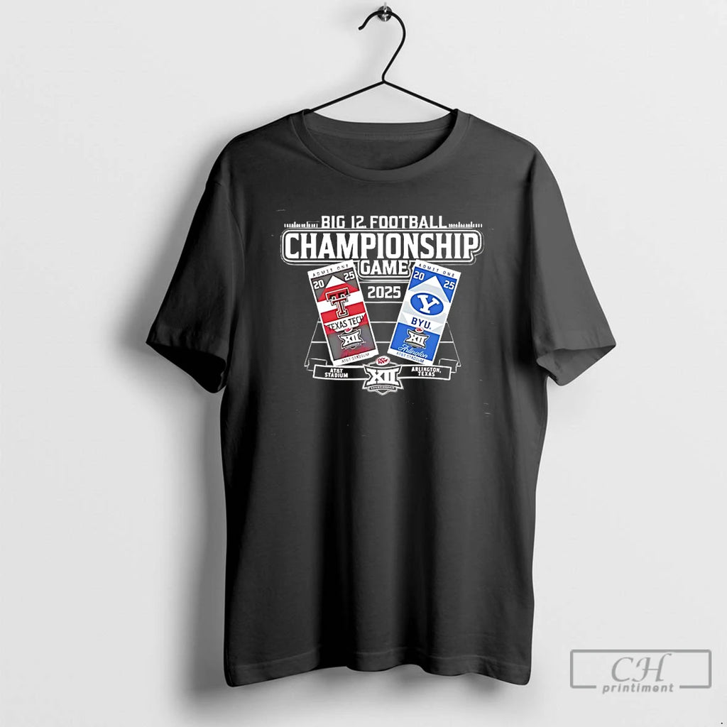 Classic Texas Tech Vs Byu Byu Cougars 2025 Big 12 Football Championship Game T Shirts Hoodie, Sweatshirt | PopFlextees.com