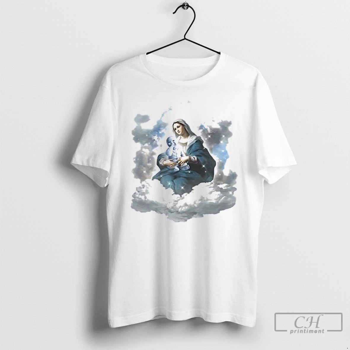 Classic The Blessed Virgin Mary Holding Ai Baby T-Shirts, Hoodie, Sweatshirt | PopFlextees.com