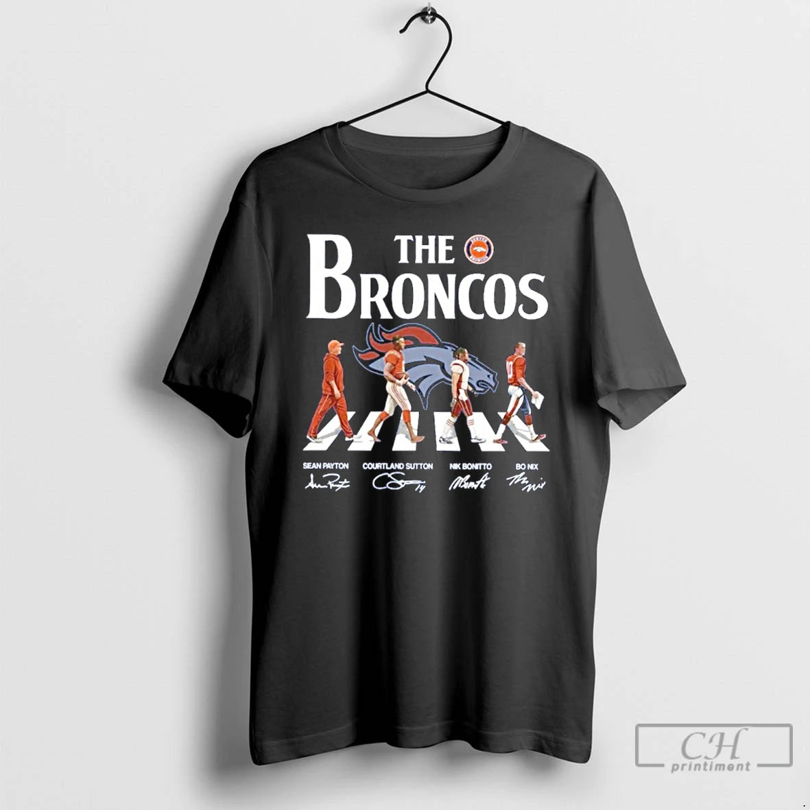 Classic The Broncos Player Signature Abbey Road Signature T-Shirts, Hoodie, Sweatshirt | PopFlextees.com
