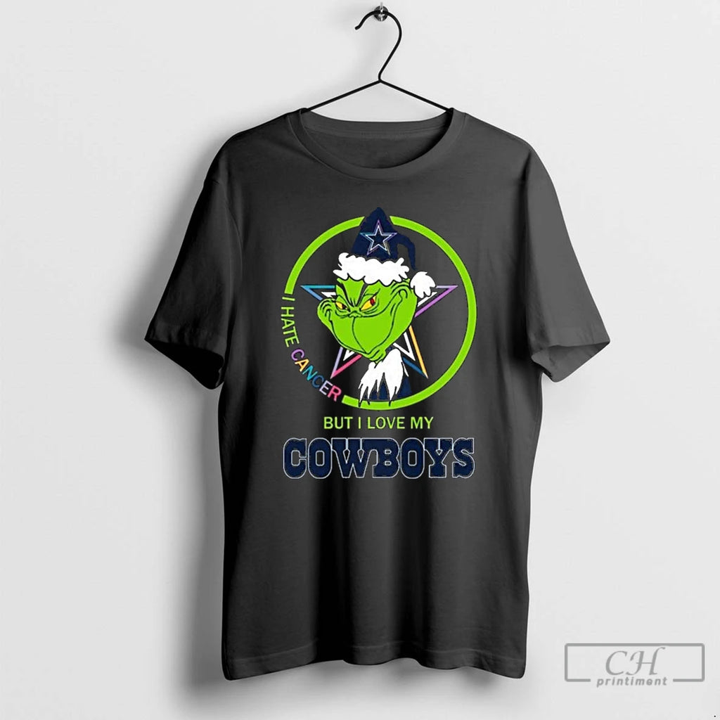 Classic The Grinch I Hate Cancer But I Love My Dallas Cowboys Merry Christmas T-Shirts, Hoodie, Sweatshirt | PopFlextees.com