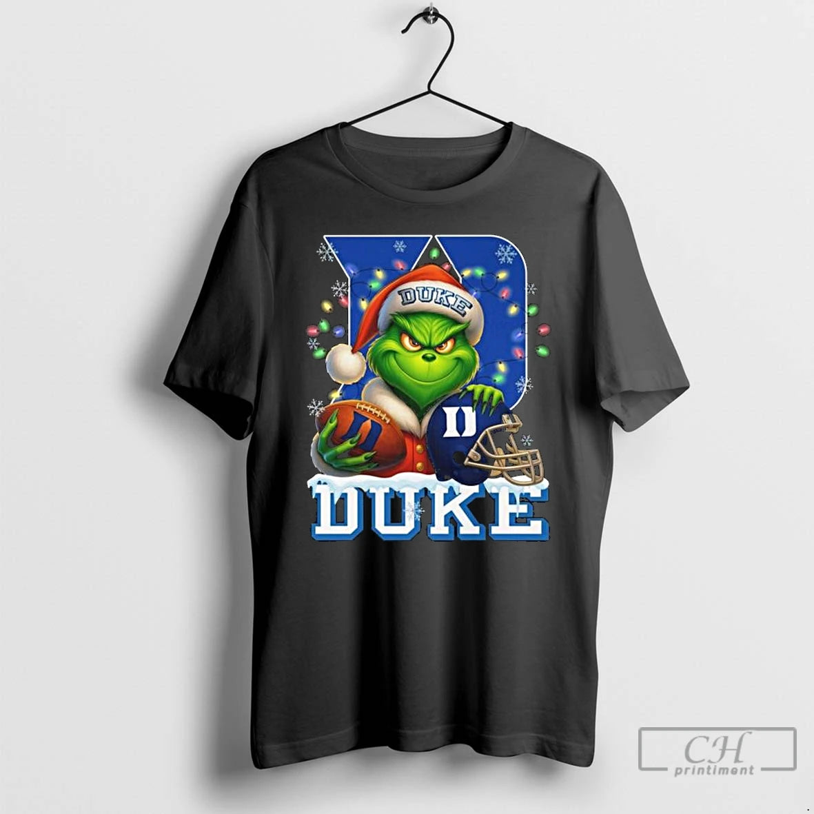 Classic The Grinch X Ball And Helmet Duke Blue Devil Merry Christmas 2025 T Shirts Hoodie, Sweatshirt | PopFlextees.com