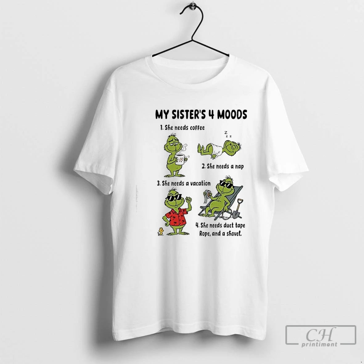 Classic The Grinch Needs Coffee A Nap Vacation Duct Tape Rope And A Shovel T-Shirts, Hoodie, Sweatshirt | PopFlextees.com