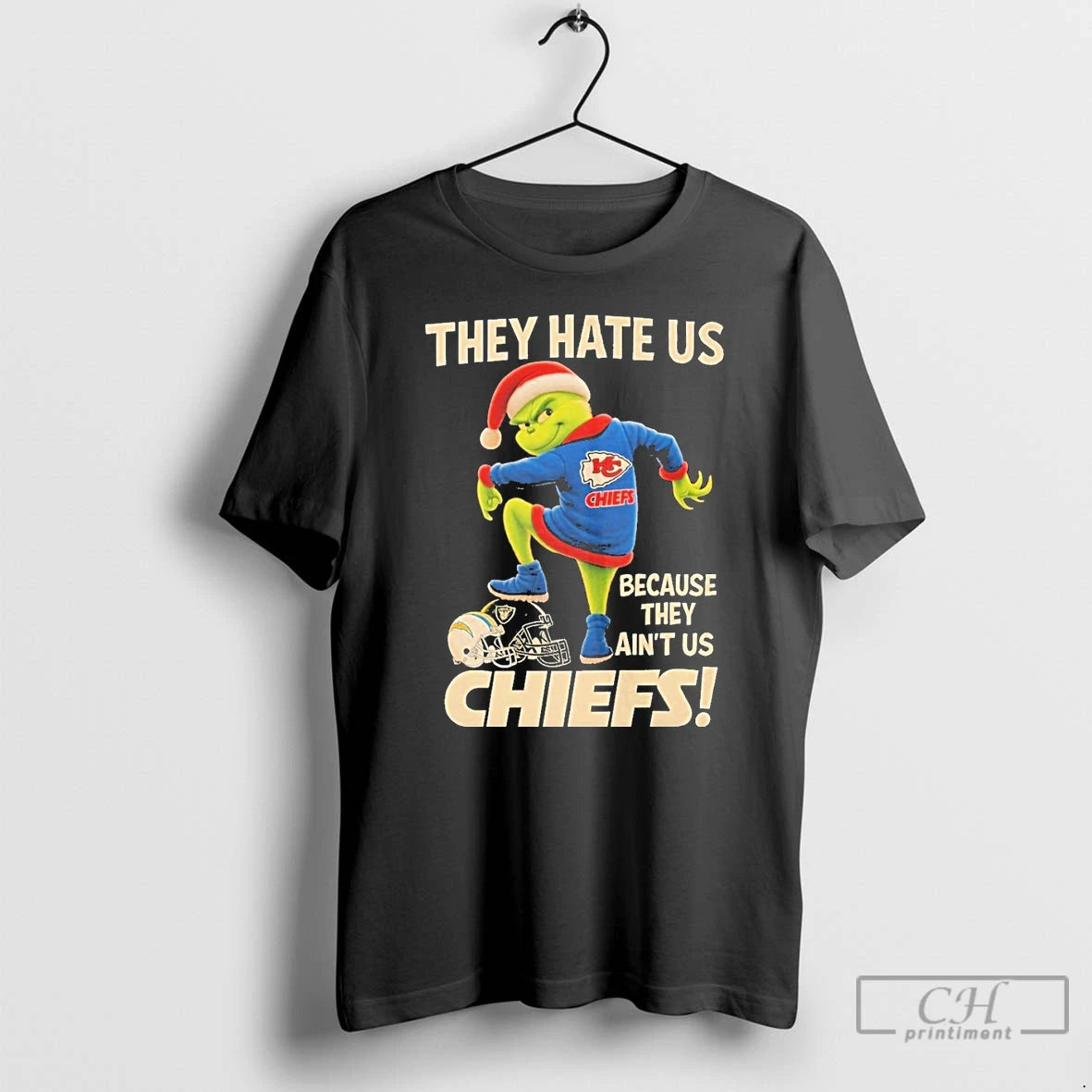 Classic They Hate Us Because They Aint Us Kansas City Chiefs Grinch Christmas T Shirts Hoodie, Sweatshirt | PopFlextees.com