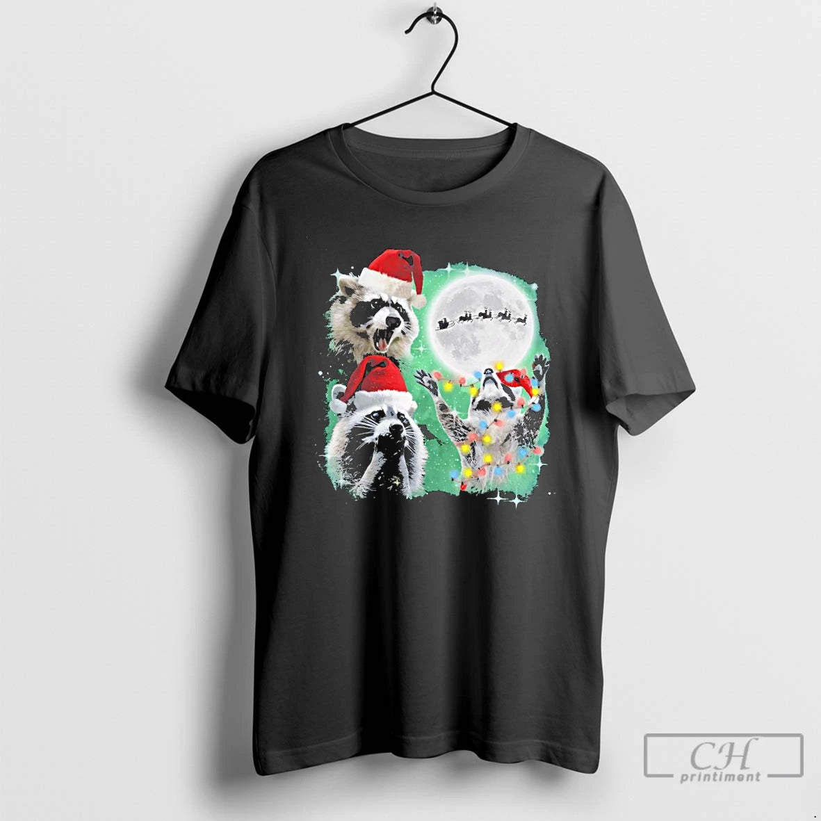 Classic Three Raccoons With The Moon Christmas T-Shirts, Hoodie, Sweatshirt | PopFlextees.com