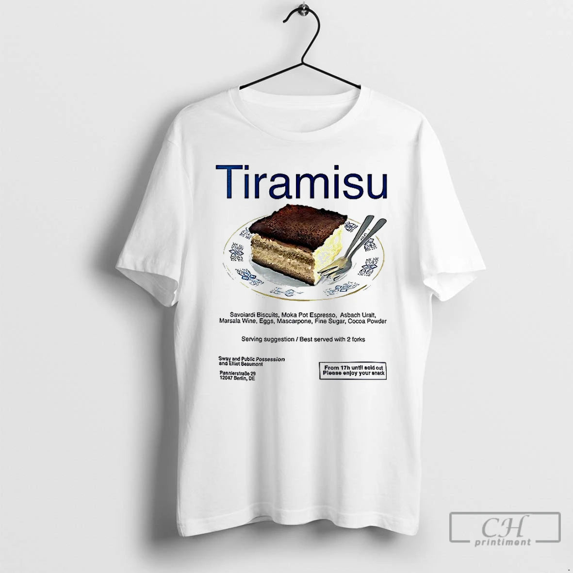 Classic Tiramisu Serving Suggestion Best Served With 2 Forks T-Shirts, Hoodie, Sweatshirt | PopFlextees.com