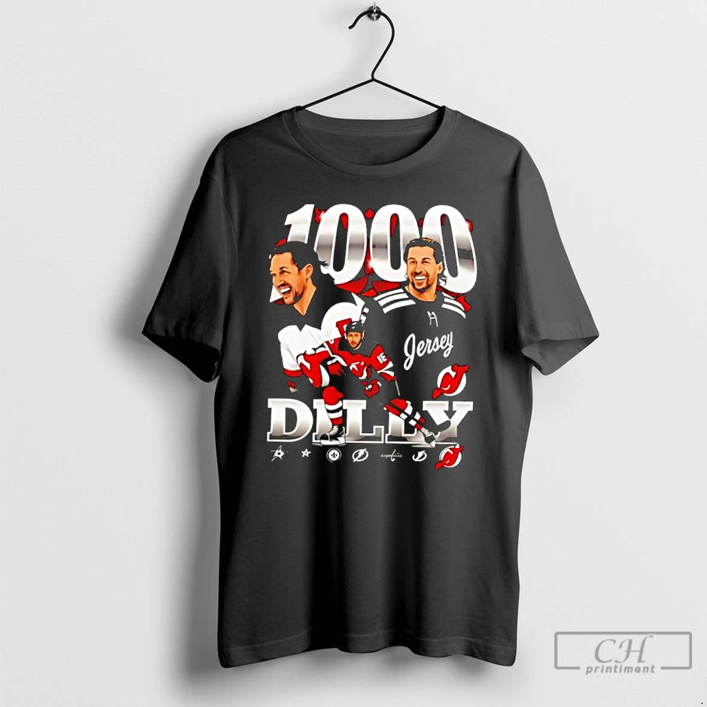 Classic Travis Zajac 1000 Games Graphic T-Shirts, Hoodie, Sweatshirt | PopFlextees.com