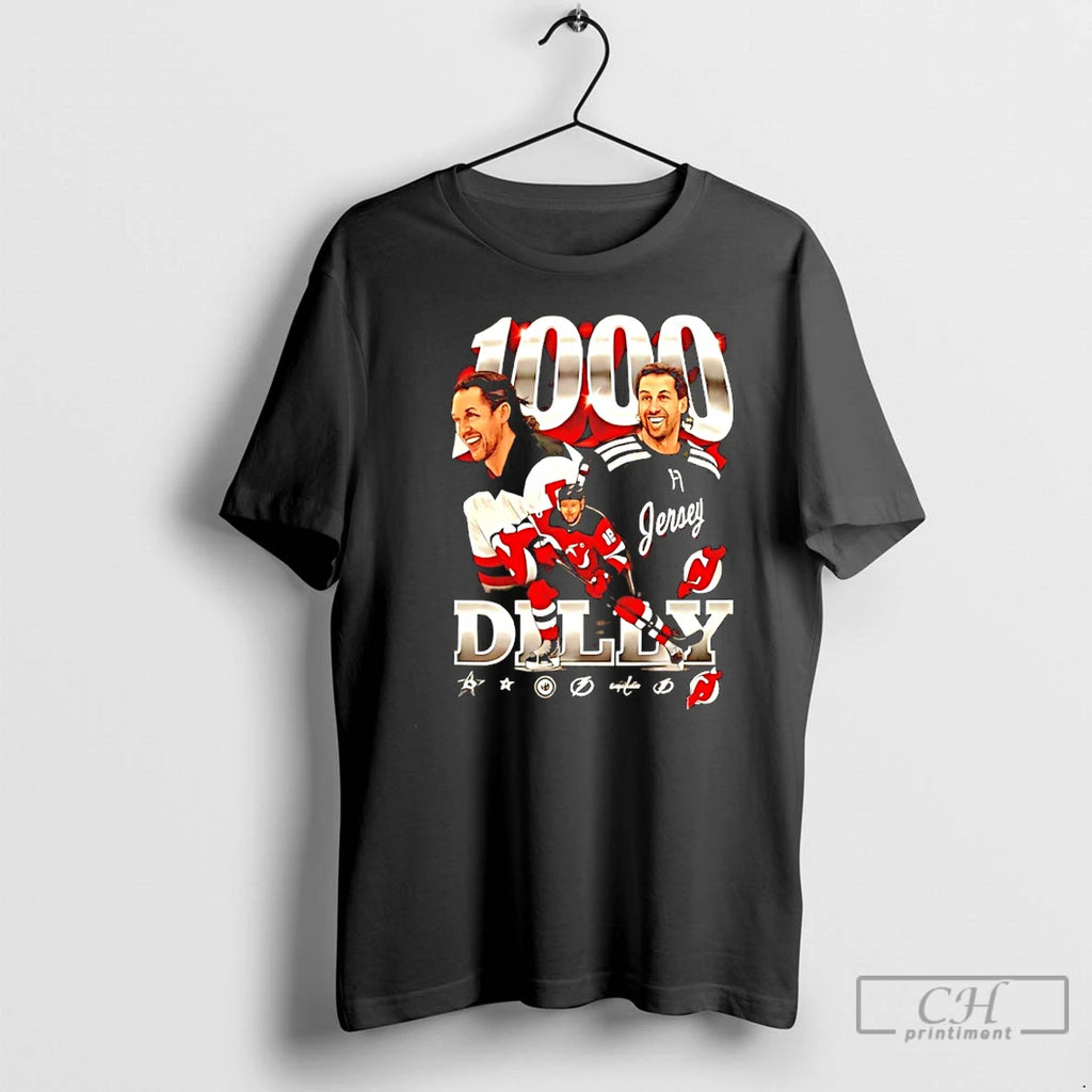 Classic Travis Zajac New Jersey Devils 1000 Games Dilly T-Shirts, Hoodie, Sweatshirt | PopFlextees.com
