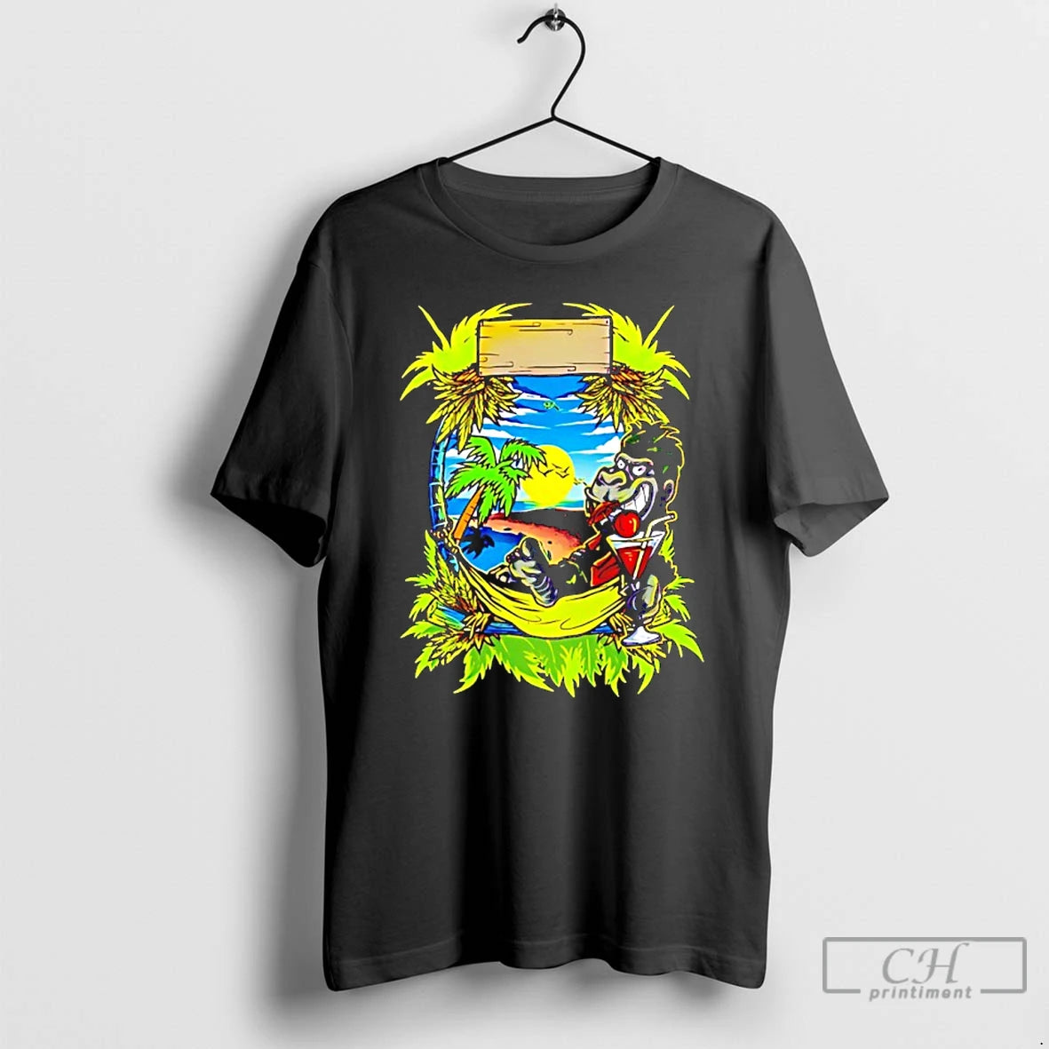 Classic Tropical Gorilla Vacation Graphic T-Shirts, Hoodie, Sweatshirt | PopFlextees.com