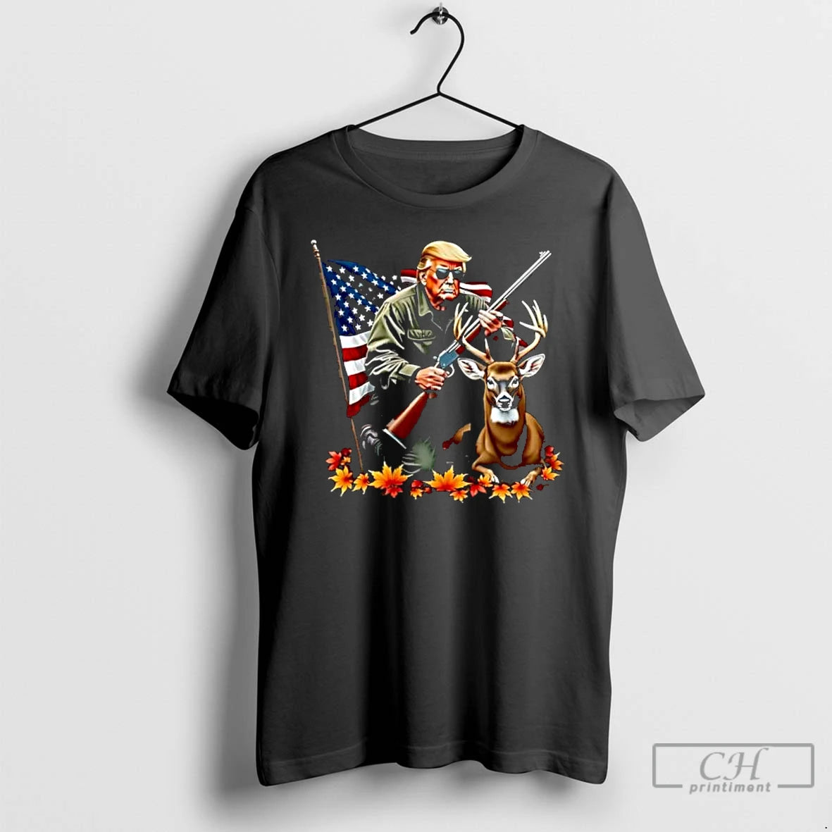 Classic Trump Hunting Deer American Flag T-Shirts, Hoodie, Sweatshirt | PopFlextees.com