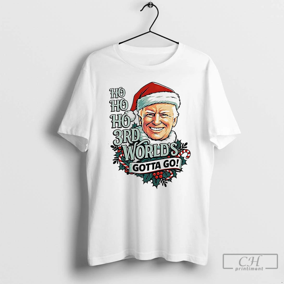 Classic Trump Santa Hat Ho Ho Ho 3rd Worlds Gotta Go Christmas T Shirts Sweater Hoodie, Sweatshirt | PopFlextees.com