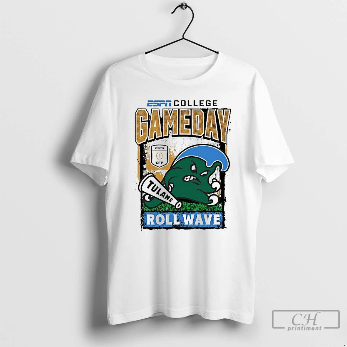 Classic Tulane Green Wave Cfp 25 2026 Roll Wave Gameday Mascot T-Shirts, Hoodie, Sweatshirt | PopFlextees.com