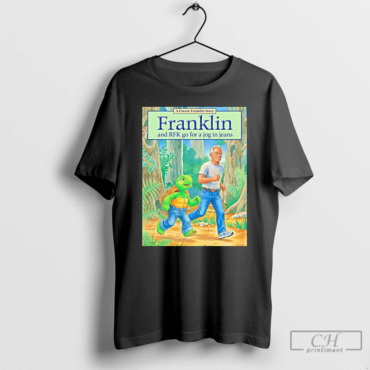 Classic Turtle Franklin And Rfk Go For A Jog In Jeans Pete Hegseth Meme T-Shirts, Hoodie, Sweatshirt | PopFlextees.com
