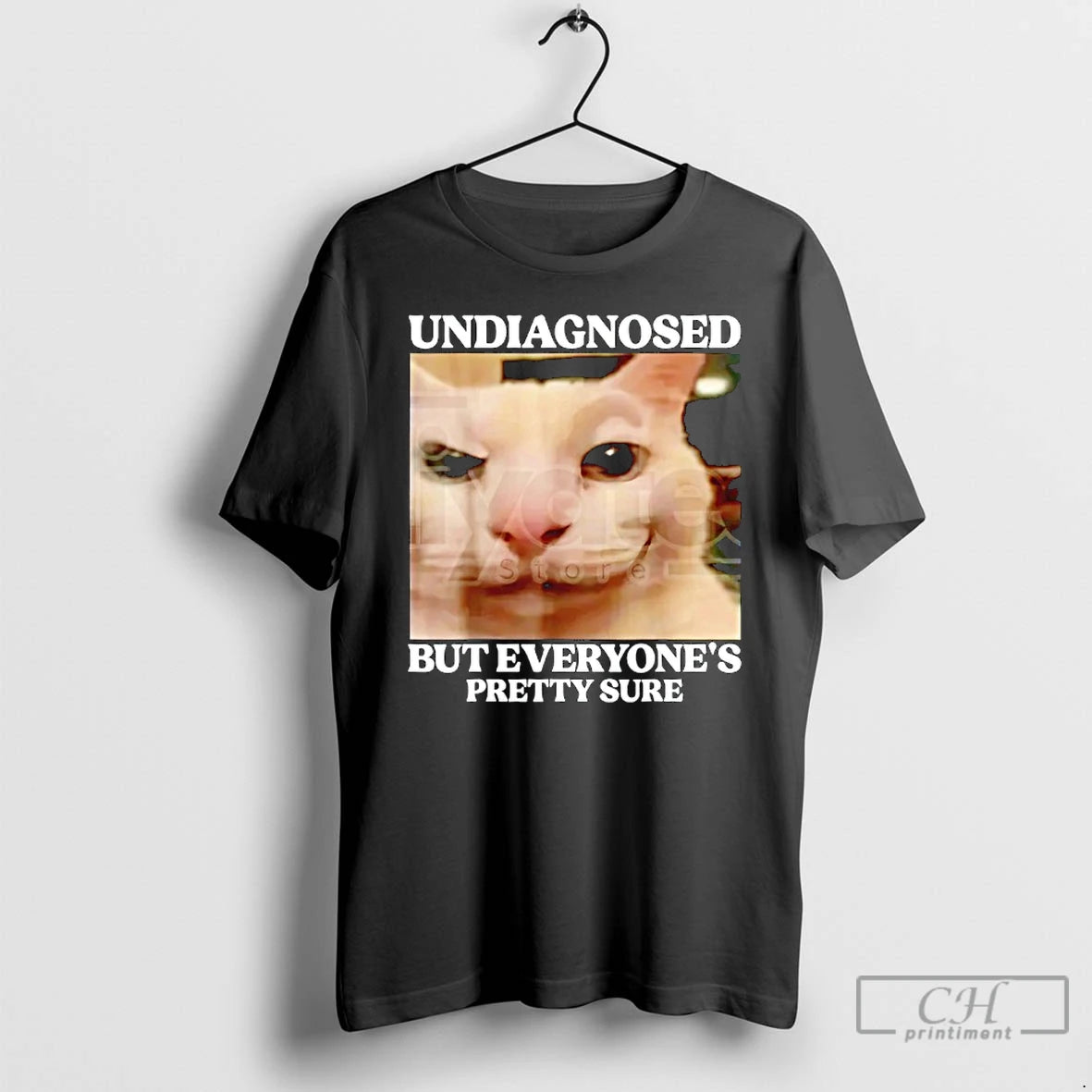 Classic Undiagnosed But Everyones Pretty Sure Cat Meme T-Shirts, Hoodie, Sweatshirt | PopFlextees.com