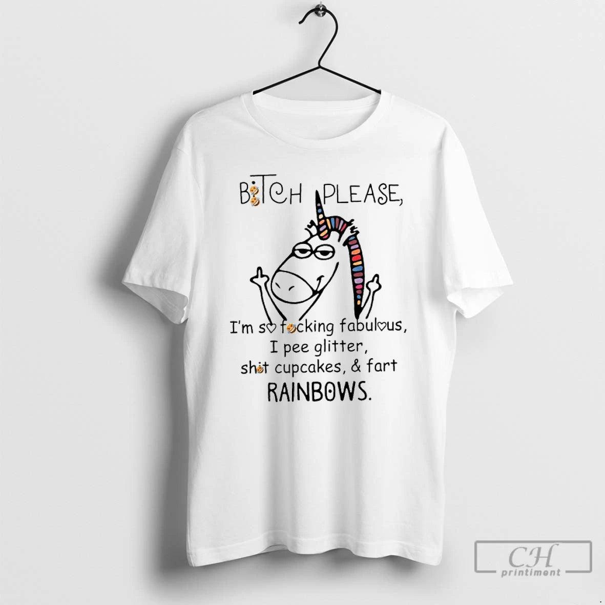 Classic Unicorn Middle Finger Bitch Please Im So Fucking Fabulous I Pee Glitter T Shirts Hoodie, Sweatshirt | PopFlextees.com