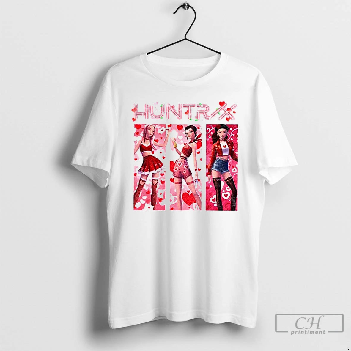 Classic Valentine Demon Hunters Huntrix Kpop Anime Girl T-Shirts, Hoodie, Sweatshirt | PopFlextees.com