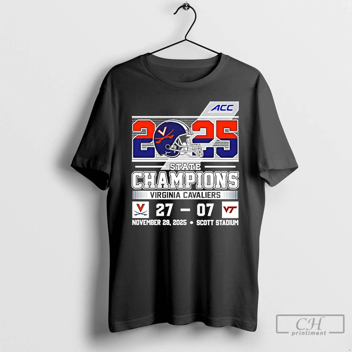 Classic Virginia Cavaliers 2025 Acc State Champions 27 07 Score Helmets T-Shirts, Hoodie, Sweatshirt | PopFlextees.com