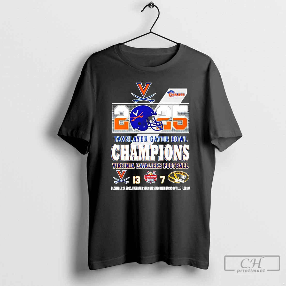 Classic Virginia Cavaliers 2025 Taxslayer Gator Bowl Champions Score Helmet T-Shirts, Hoodie, Sweatshirt | PopFlextees.com