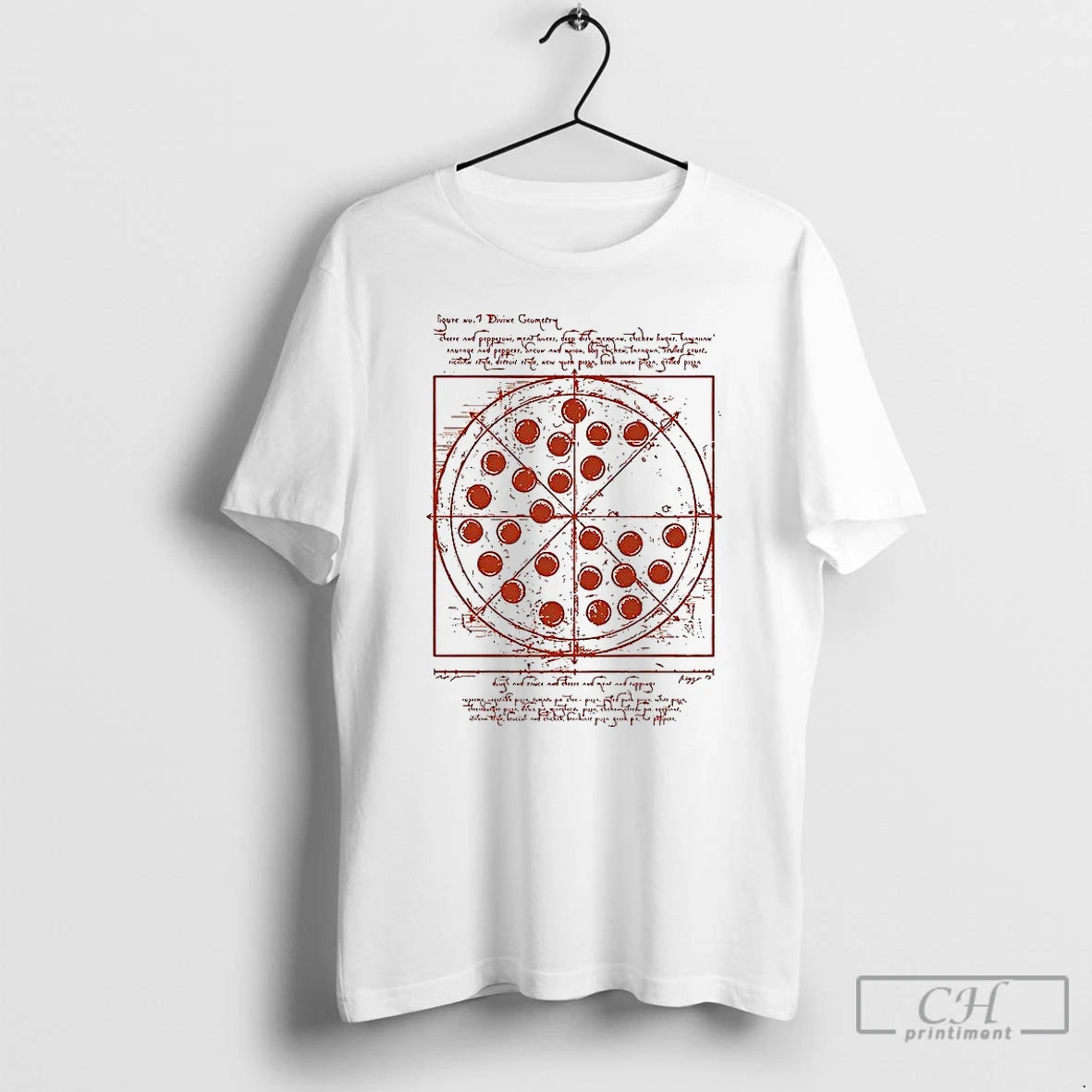 Classic Vitruvian Pizza Tee Da Vinci Hoodie, Sweatshirt | PopFlextees.com
