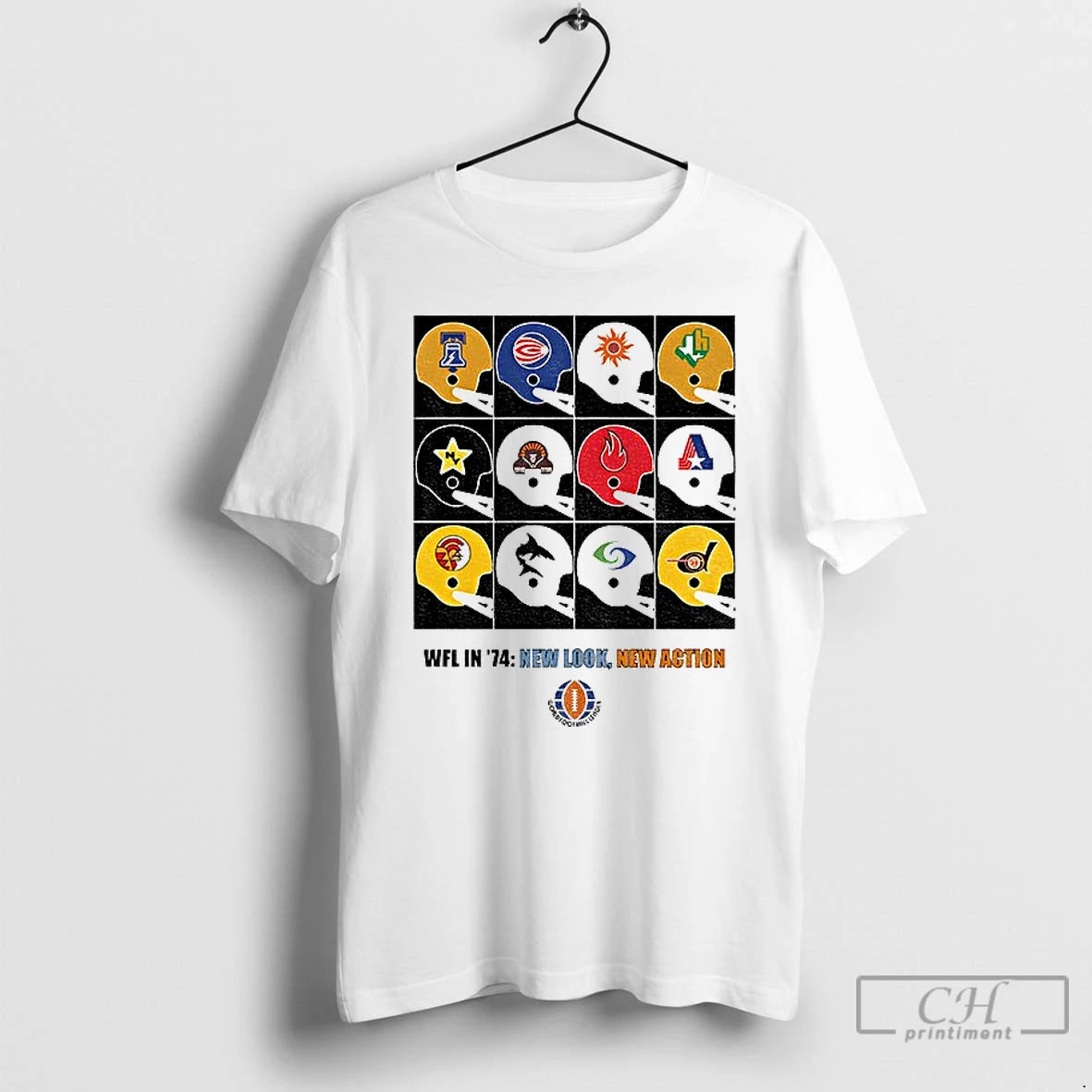 Classic Wfl In 74 New Look New Action Helmet World Football League T Shirts Sweater Hoodie, Sweatshirt | PopFlextees.com