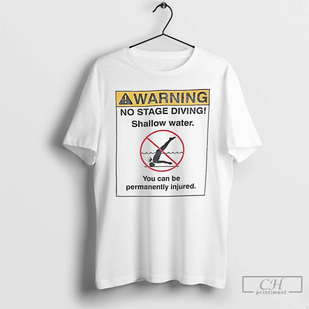 Classic Warning No Stage Diving Shallow Water T-Shirts, Hoodie, Sweatshirt | PopFlextees.com