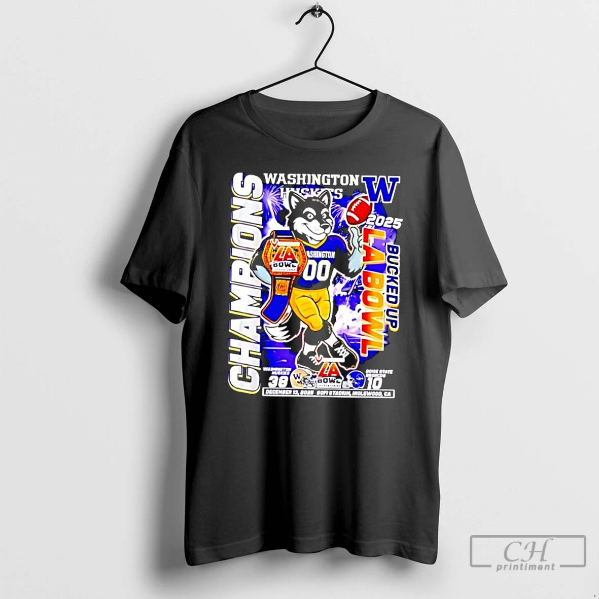 Classic Washington Huskies 2025 Bucked Up La Bowl Champions Mascot T-Shirts, Hoodie, Sweatshirt | PopFlextees.com