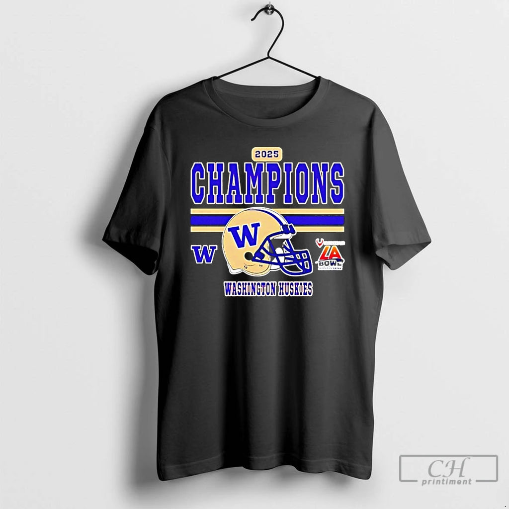 Classic Washington Huskies 2025 La Bowl Champions Helmet T-Shirts, Hoodie, Sweatshirt | PopFlextees.com