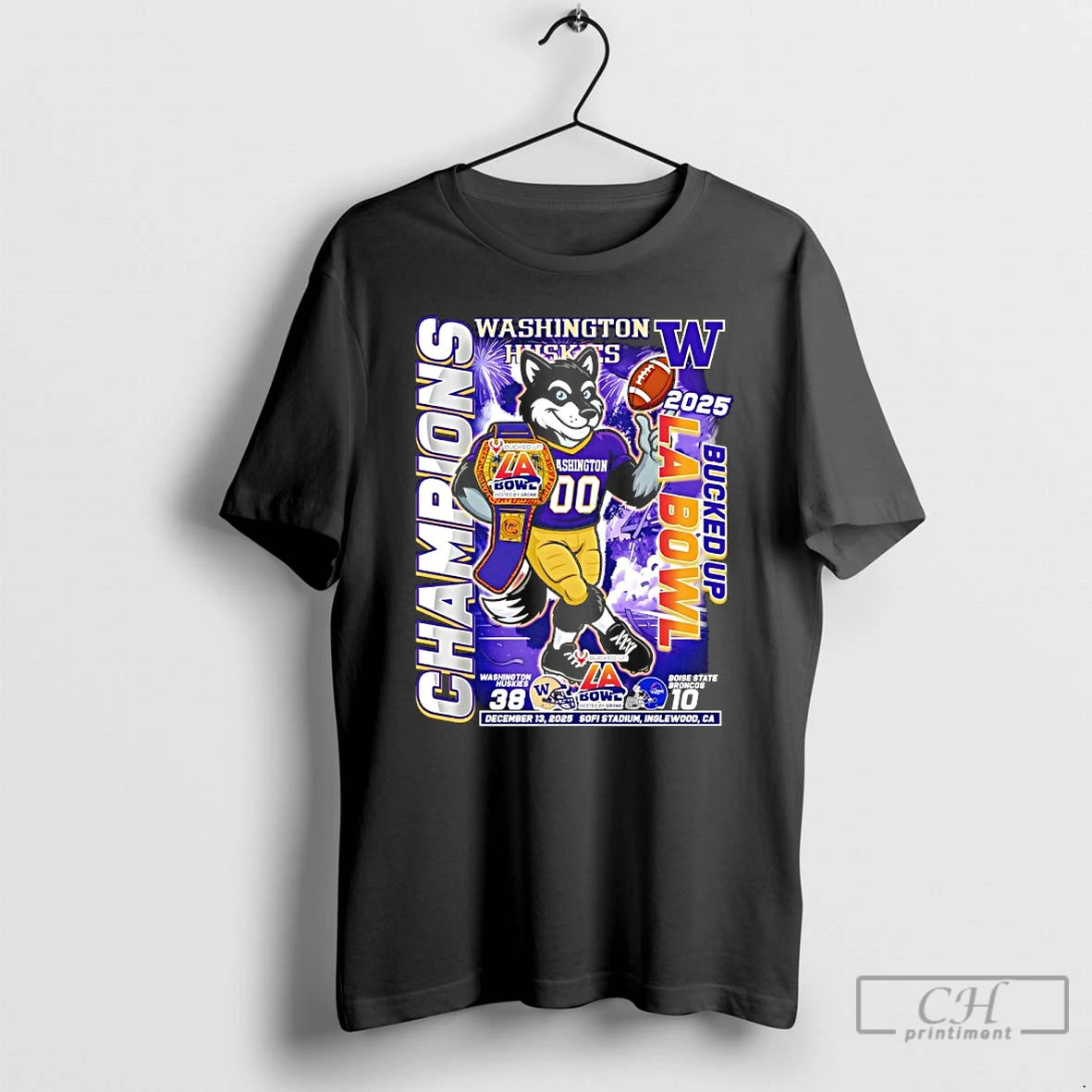 Classic Washington Huskies Bucked Up La Bowl Champions Mascot 2025 T-Shirts, Hoodie, Sweatshirt | PopFlextees.com