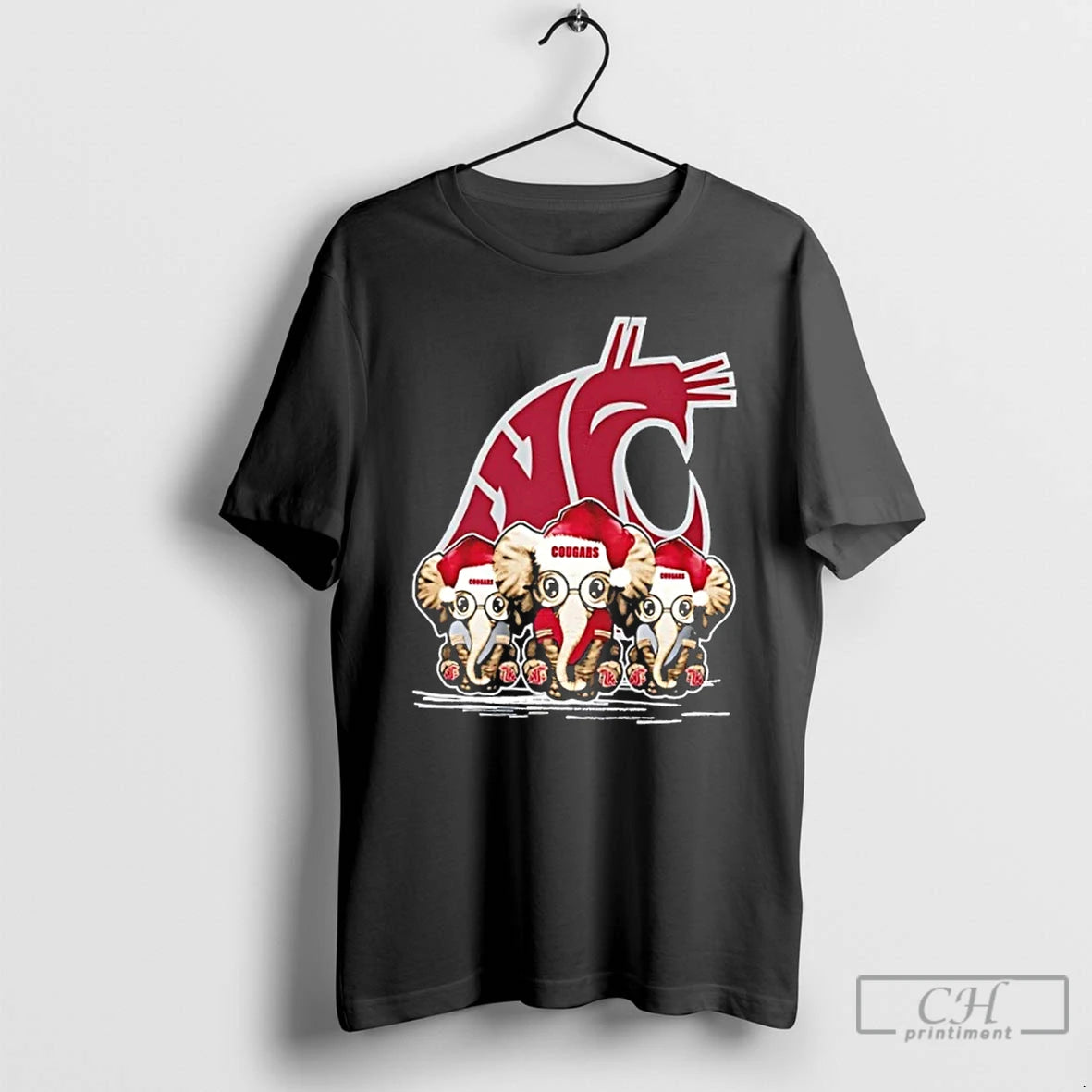 Classic Washington State Cougars X Elephants Santa Hat Merry Christmas T-Shirts, Hoodie, Sweatshirt | PopFlextees.com
