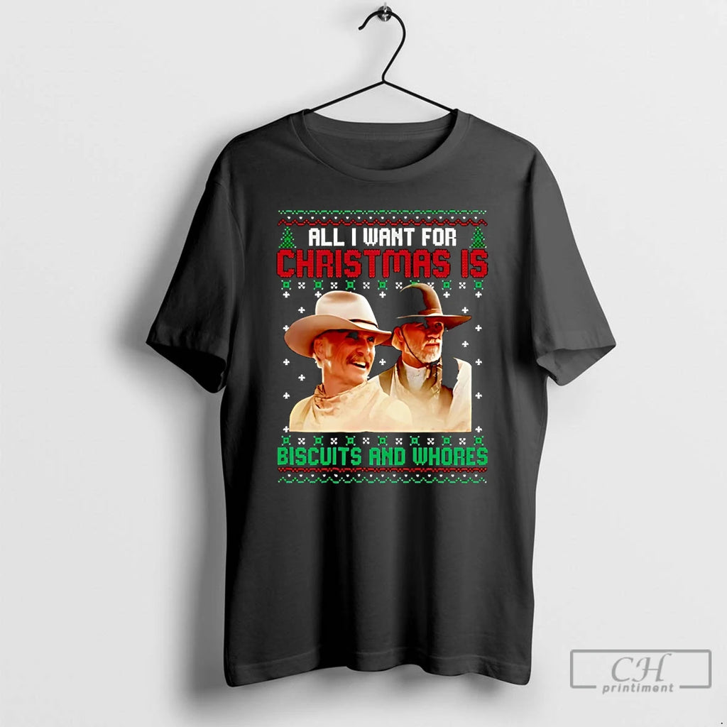 Classic Western Cowboys Biscuits And Whores Christmas Christmas T-Shirts, Hoodie, Sweatshirt | PopFlextees.com