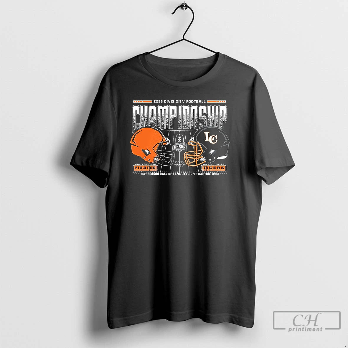 Classic Wheelersburg Pirates Vs Liberty Center Tigers 2025 Division V Football Championship T Shirts Sweater Hoodie,...