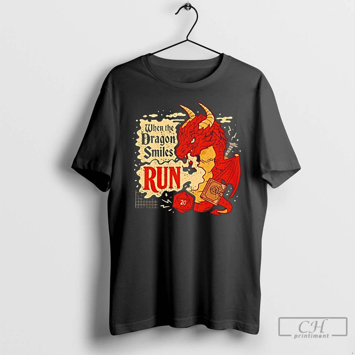 Classic When The Dragon Smiles Run D20 T-Shirts, Hoodie, Sweatshirt | PopFlextees.com