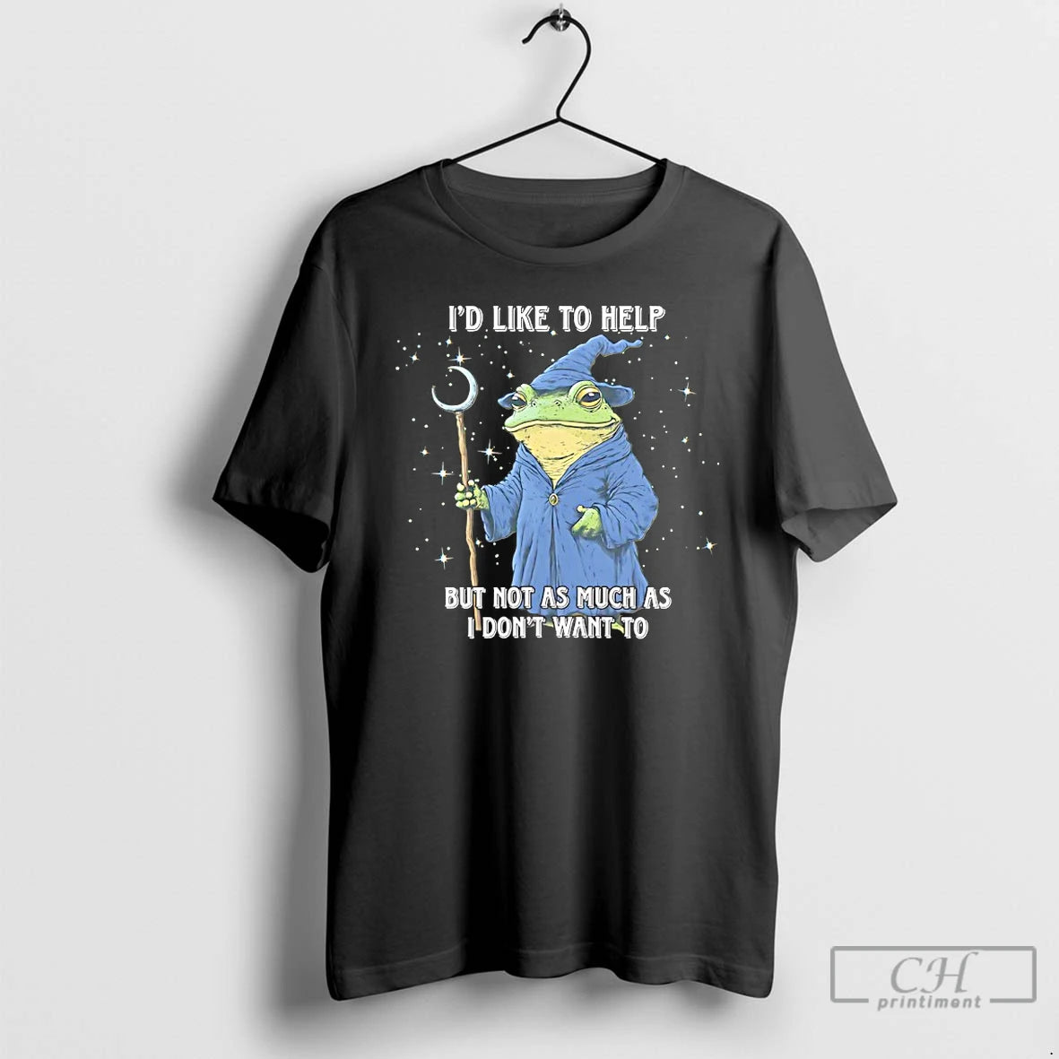 Classic Wizard Frog Id Like To Help But Not As Much As I Dont Want T-Shirts, Hoodie, Sweatshirt | PopFlextees.com