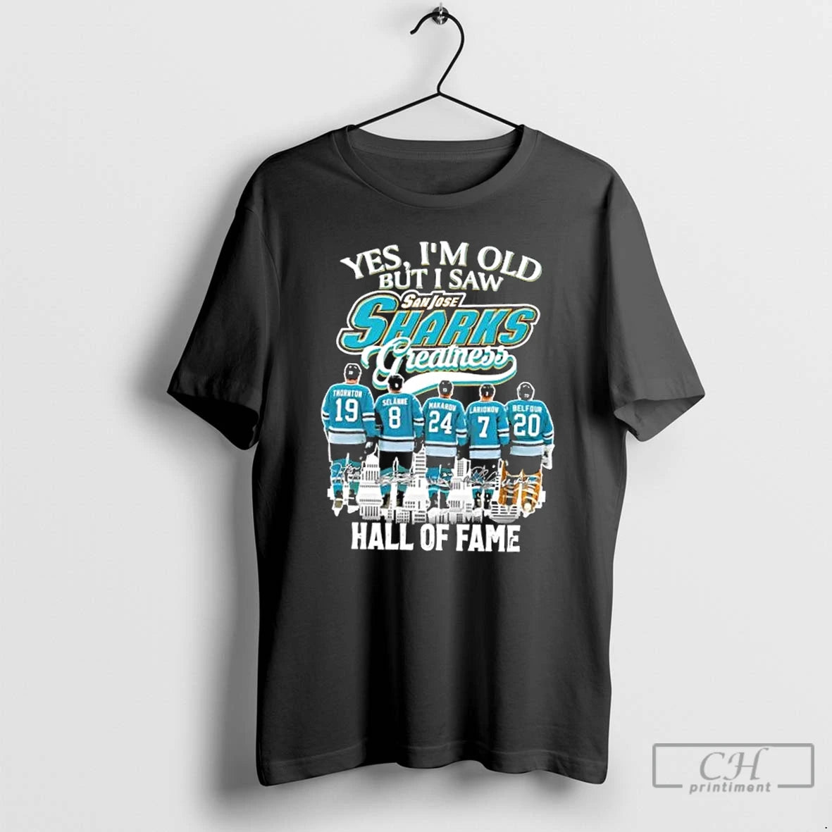 Classic Yes Im Old But I Saw San Jose Sharks Greatness Legends Hall Of Fame T-Shirts, Hoodie, Sweatshirt | PopFlextees.com
