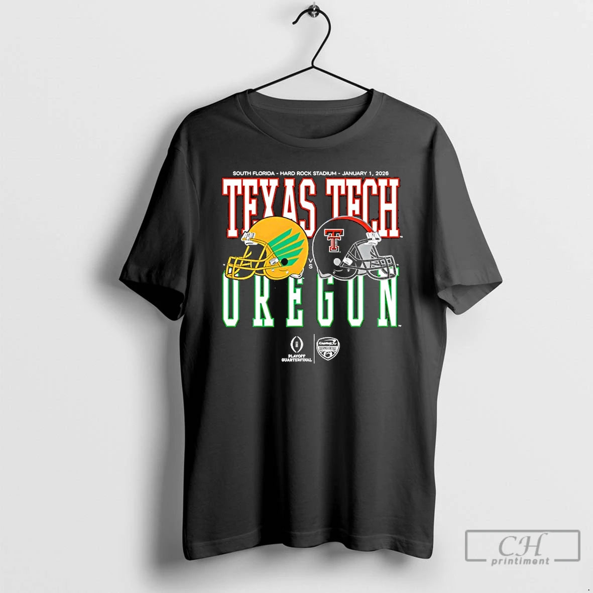 Classic Apital One Orange Bowl 2026 Oregon Vs Texas Tech Helmet Matchup T Shirts Sweater Hoodie, Sweatshirt | PopFlextees.com
