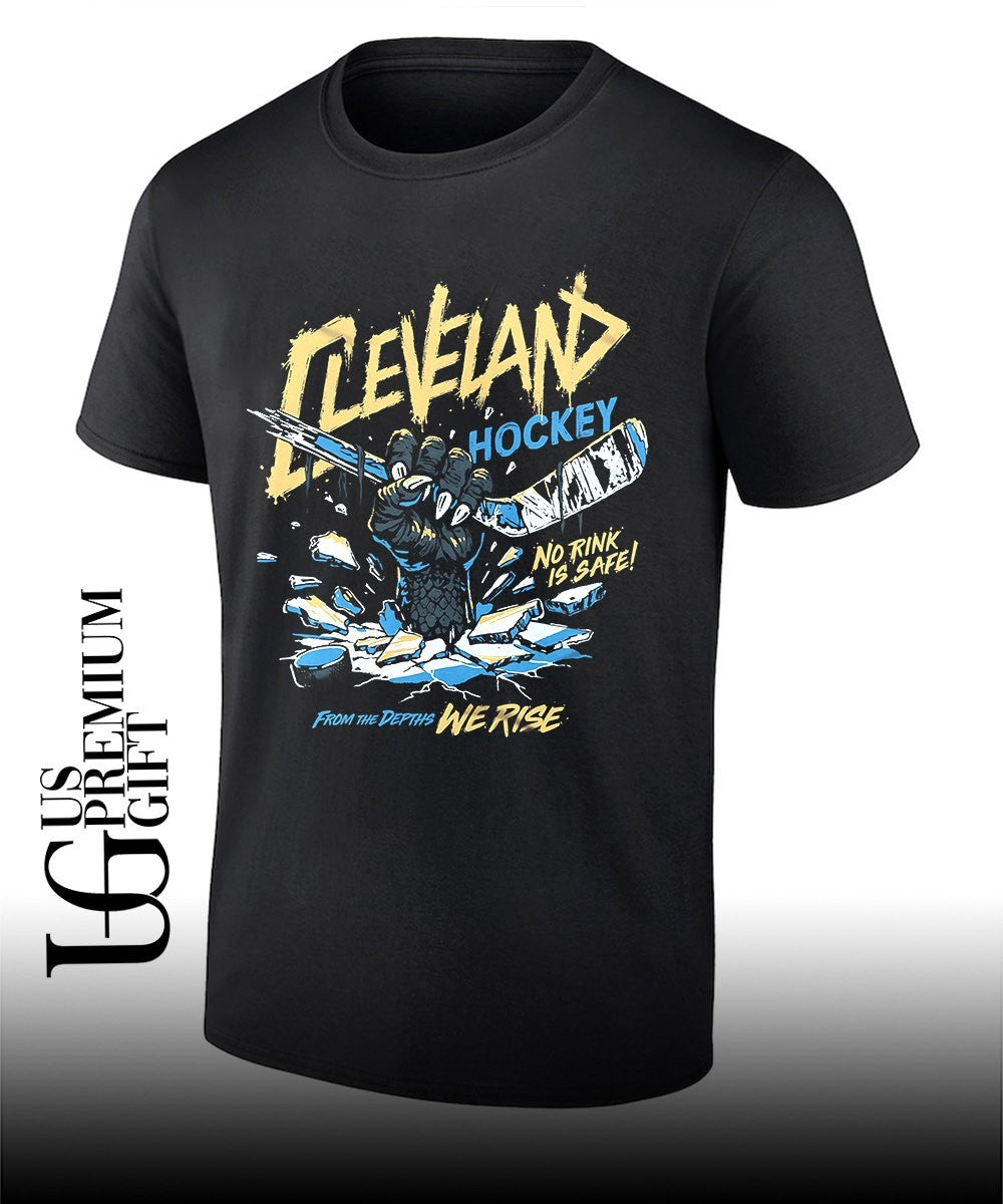Cleveland Monsters hockey No Rink Is Safe from The Depths We Rise shirt