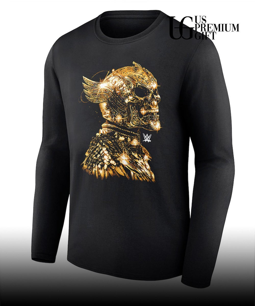 Cody Rhodes skull mask gold signature shirt