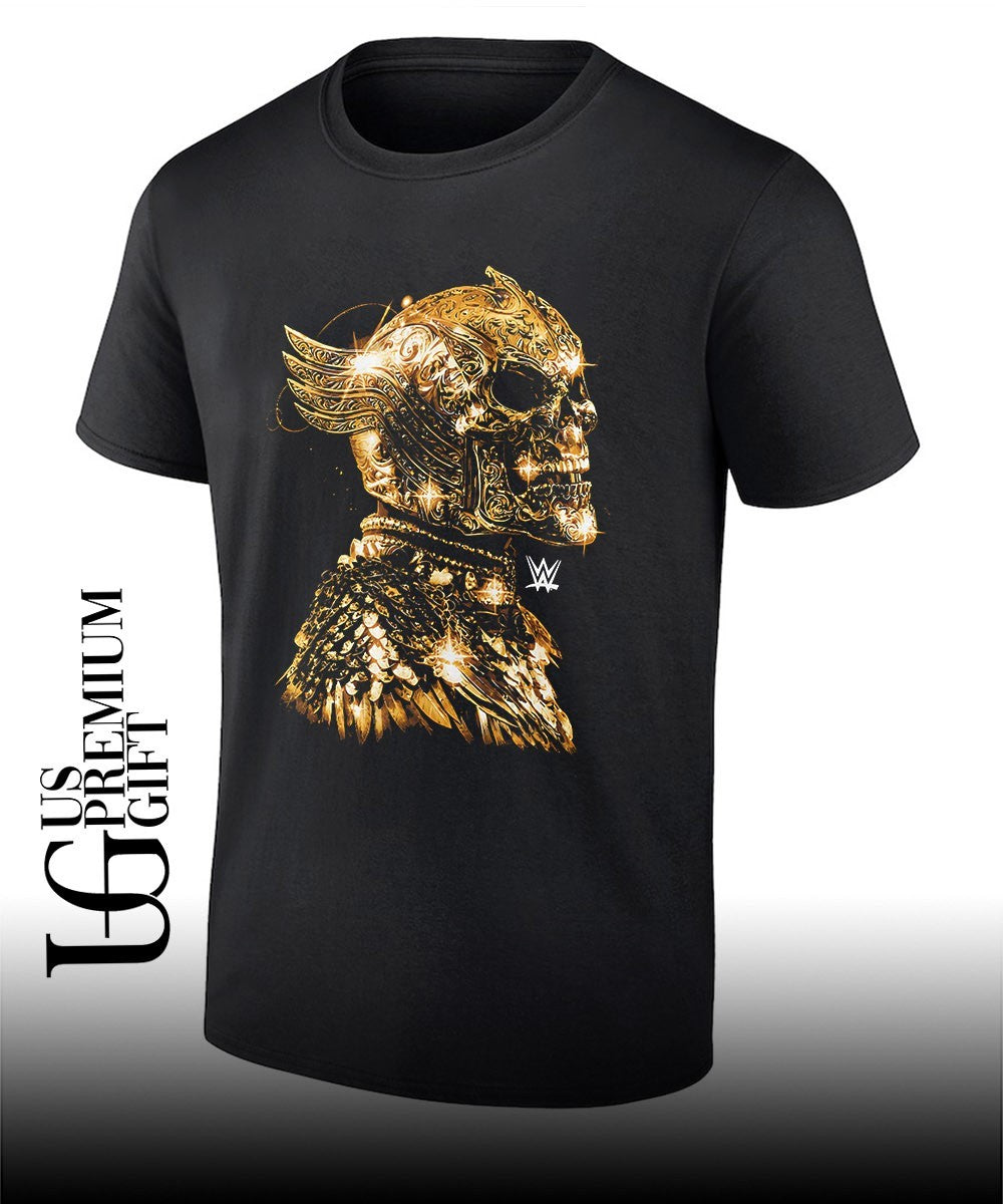 Cody Rhodes skull mask gold signature shirt