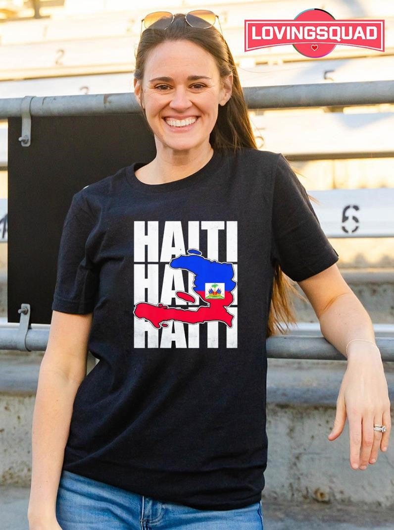 Cool Happy Haitian Flag Day Haiti Map Pride Shirt